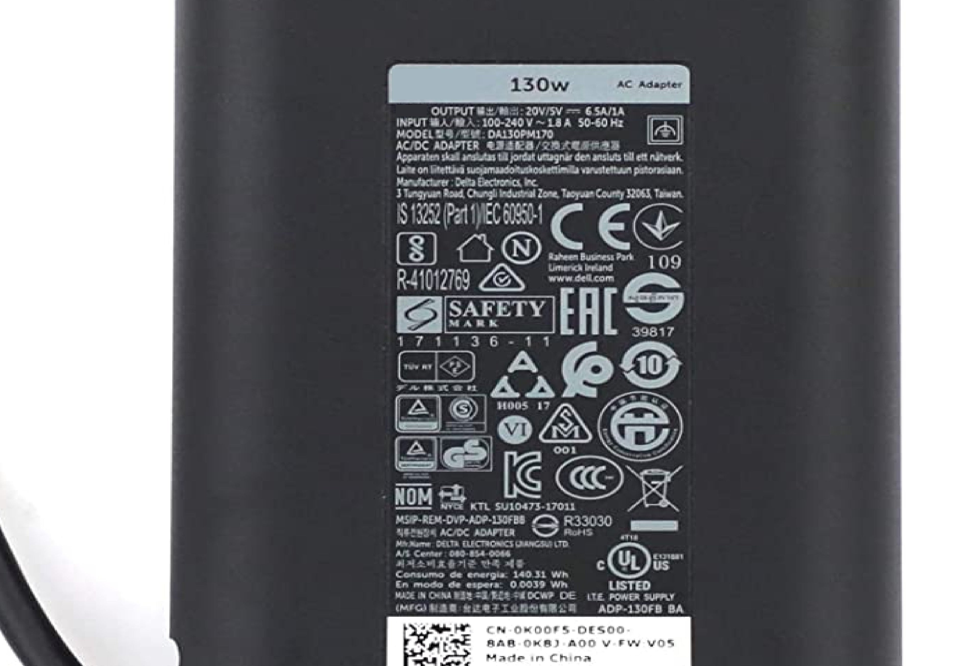 130W Dell Laptop charger for Dell Precision M3800 Mobile Workstation XPS 15 9530, 9550 19.5V 6.67A Laptop Charger JS Bazar