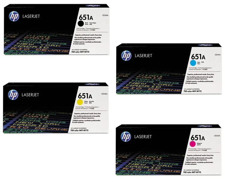 HP 651A Toner Cartridge Set CE340A CE341A CE342A CE343A OneCart