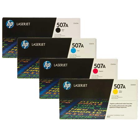 HP 507A Black Cyan Magenta and Yellow Original LaserJet Toner Cartridges 4-Piece OneCart