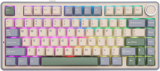 AULA F75 Gasket Wireless 75% Mechanical Keyboard – 80 Keys Compact Layout, LEOBOG Reaper Linear Switches, Hot Swappable, RGB Backlit, NKRO Anti-Ghosting, 1000Hz Polling Rate, 4000mAh Battery, Tri-Mode (Bluetooth, 2.4GHz, USB-C) – Green | F75 OneCart