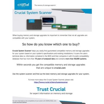 Crucial 16GB DDR4-3200 UDIMM Desktop Memory, PC4-25600, 3200 MHz, CL22, Unbuffered Non-ECC, 288-Pin, 1.2V | CB16GU3200 OneCart