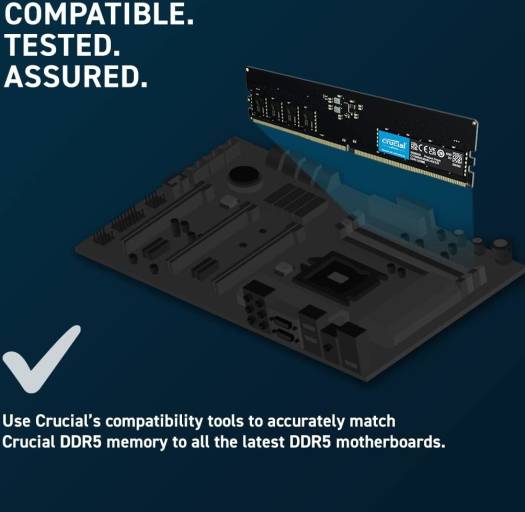 Crucial 16GB DDR5-4800 UDIMM Desktop Memory, CL40 CAS Latency, 40-39-39 Timings, 1.1V, 288-Pin, Unbuffered Non-ECC | CT16G48C40U5 OneCart