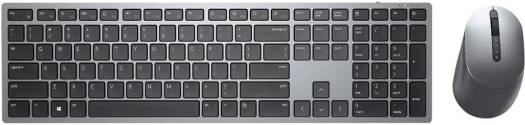 Dell Premier Multi-Device Wireless Keyboard and Mouse Combo – 2.4GHz Wireless & Bluetooth 5.0, Multi-Host Connectivity, USB Receiver, English-Arabic Layout, Ergonomic Full-Size Keyboard with Programmable Keys, Silent Mouse, Titan Gray | KM7321W OneCart