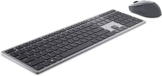 Dell Premier Multi-Device Wireless Keyboard and Mouse Combo – 2.4GHz Wireless & Bluetooth 5.0, Multi-Host Connectivity, USB Receiver, English-Arabic Layout, Ergonomic Full-Size Keyboard with Programmable Keys, Silent Mouse, Titan Gray | KM7321W OneCart