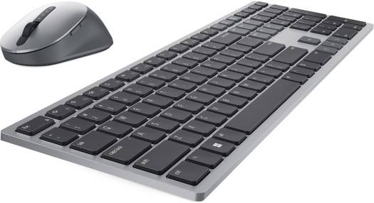 Dell Premier Multi-Device Wireless Keyboard and Mouse Combo – 2.4GHz Wireless & Bluetooth 5.0, Multi-Host Connectivity, USB Receiver, English-Arabic Layout, Ergonomic Full-Size Keyboard with Programmable Keys, Silent Mouse, Titan Gray | KM7321W OneCart
