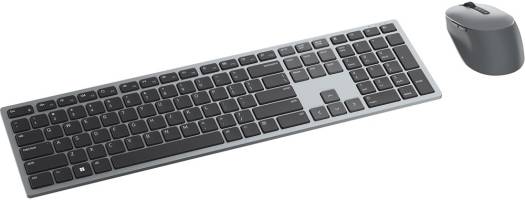 Dell Premier Multi-Device Wireless Keyboard and Mouse Combo – 2.4GHz Wireless & Bluetooth 5.0, Multi-Host Connectivity, USB Receiver, English-Arabic Layout, Ergonomic Full-Size Keyboard with Programmable Keys, Silent Mouse, Titan Gray | KM7321W OneCart