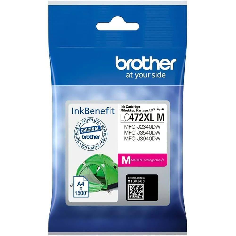 Brother Genuine LC472M Magenta Ink Cartridge Standard Yield 550 Pages, Compatible with Brother MFC-J2340DW, MFC-J3540DW, MFC-J3940DW Printers | LC472M OneCart