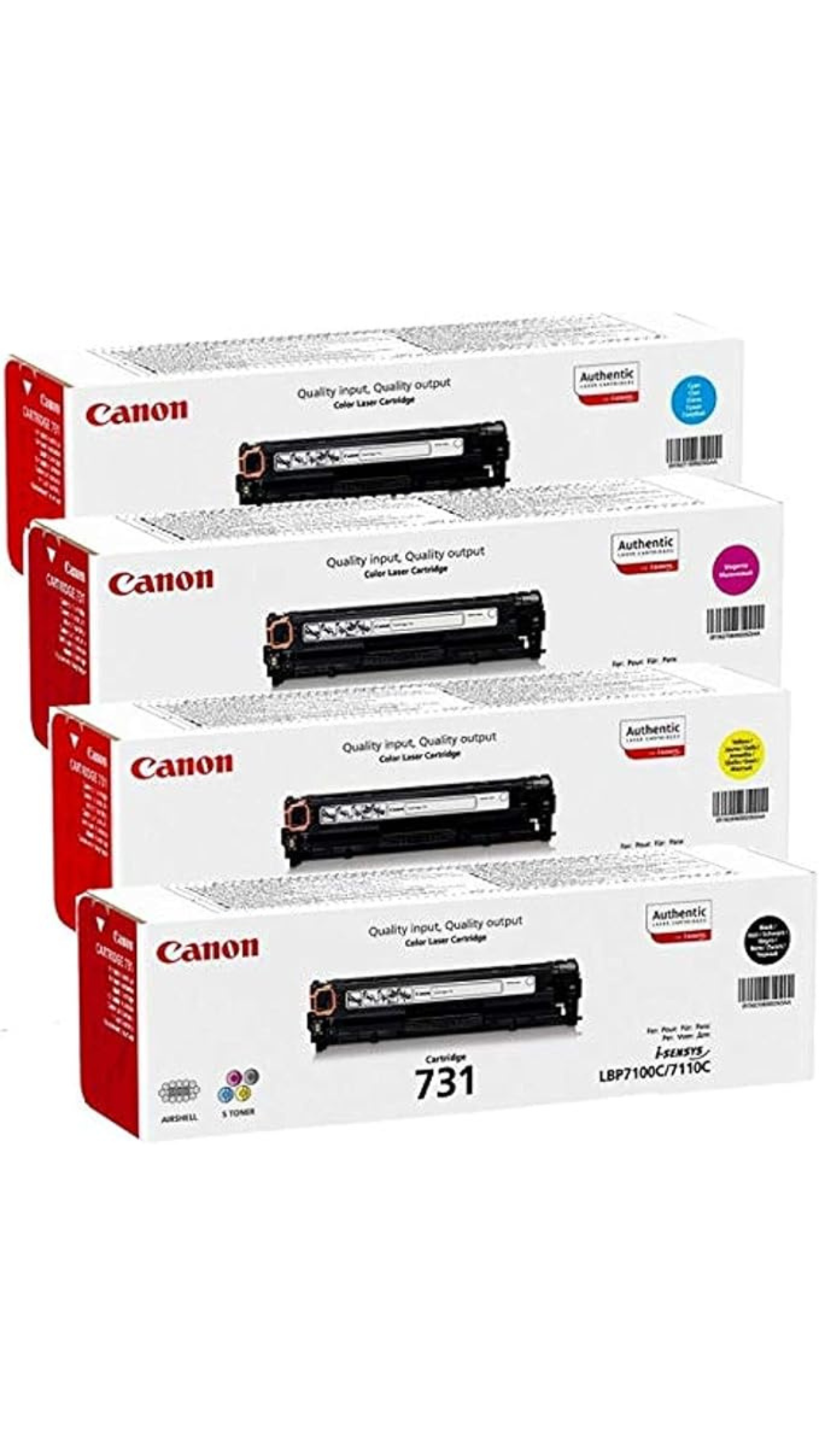 Canon 731 Laser Toner Set - 4 Color Set for Stunning Print Quality OneCart