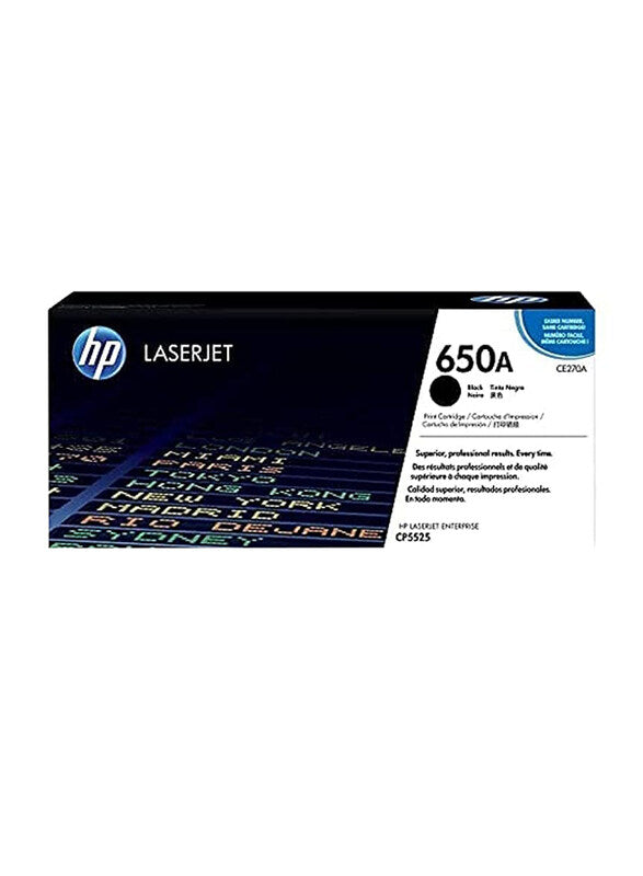 HP 650A Black Original Laserjet Colour Toner Cartridge, CE270A OneCart