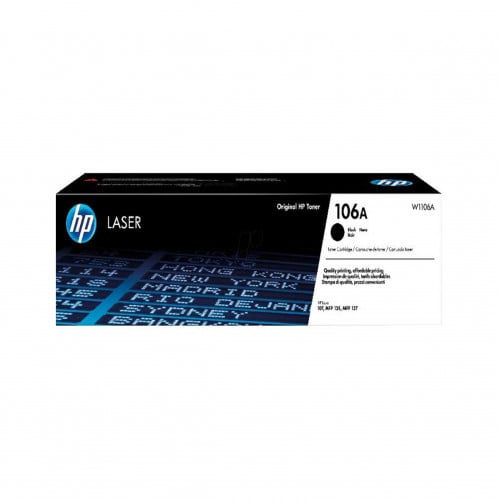 HP 106A Black Laser Toner Cartridge, W1106A OneCart