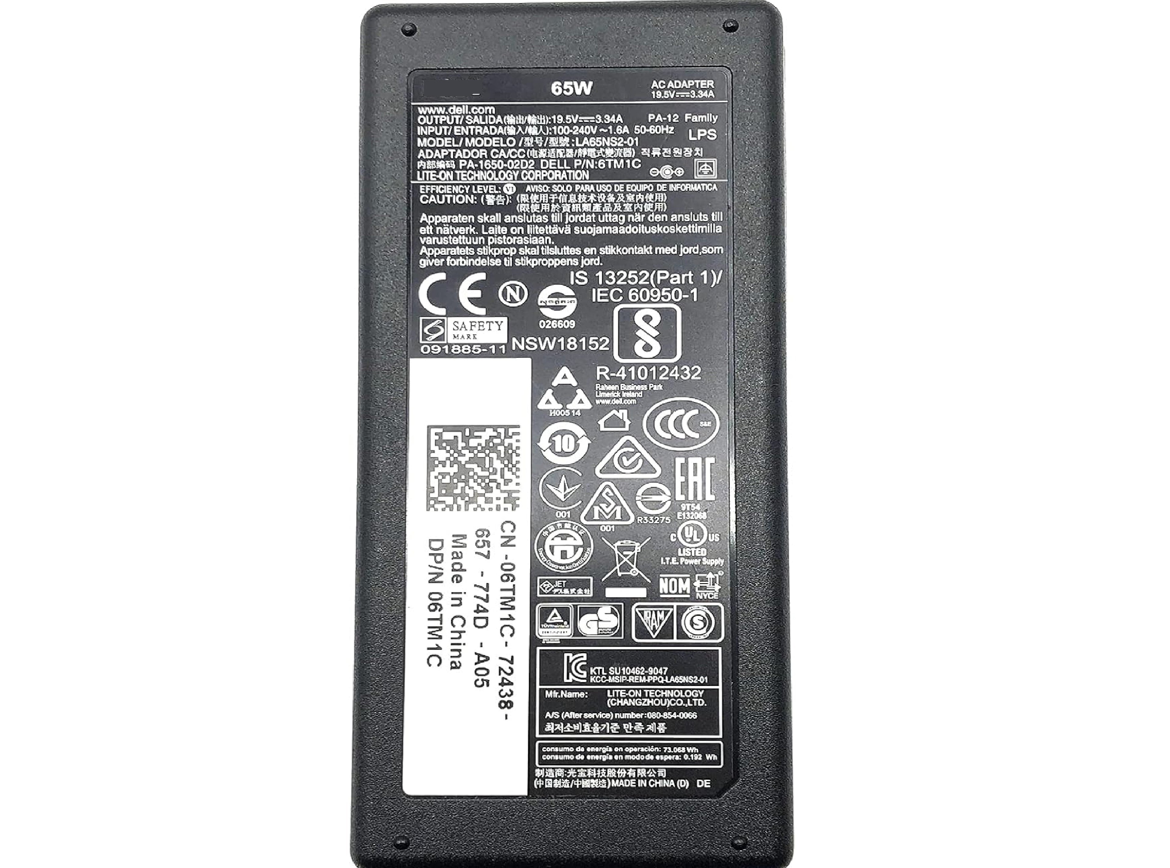 65W Dell Laptop charger for Dell Inspiron 3567 3552 5379 5567 3467 5559 5570 5578 Laptop 19.5v 3.34a Laptop Charger JS Bazar