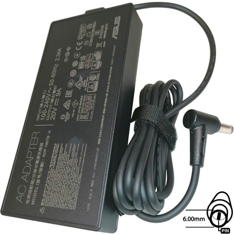 Original 180W Asus Laptop Charger for Asus ROG G750JS-DS71 G750JS-RS71 G750JW G750JX G750JZ G750JW-DB71 Ac Power Adapter 20V 9A 6.0mm*3.7mm JS Bazar