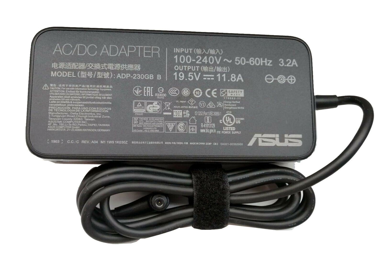 230W Original Asus Laptop Charger for Asus ROG Zephyrus Duo 15 GX550LXS-HC152T, Rog GX531GS-AH76, ADP-230GB B Laptop Adapter JS Bazar