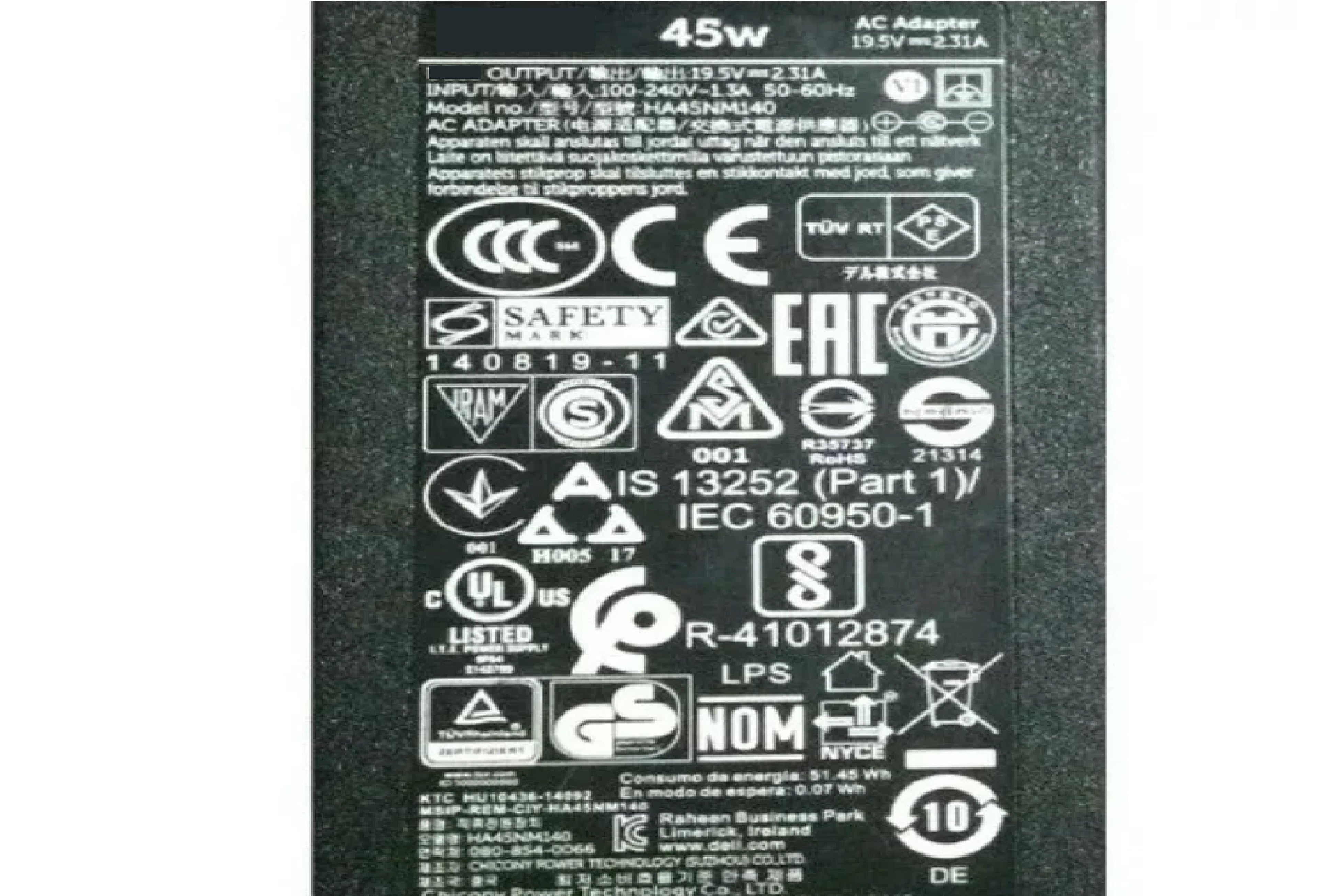 45W Dell Laptop charger for Dell XPS Mini Replacement Charger (XPS 12- XPS 13) Laptop Charger JS Bazar