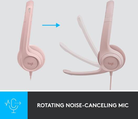 Logitech H390 USB Computer Headset with Enhanced Digital Audio and Inline Controls – Rose OneCart