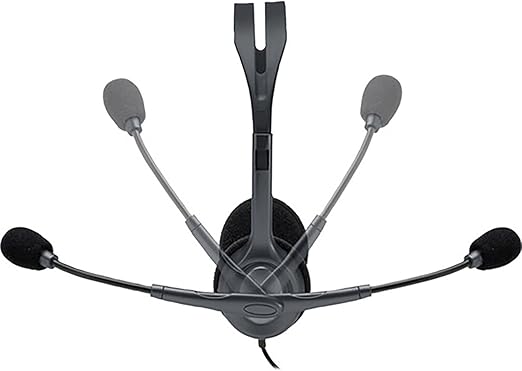 Logitech H110 Stereo Headset – Black | Lightweight On-Ear Headphones with Adjustable Boom Microphone, Dual 3.5mm Audio Jacks, Clear Stereo Sound, Compatible with PC, Laptop, and Desktop Computers OneCart