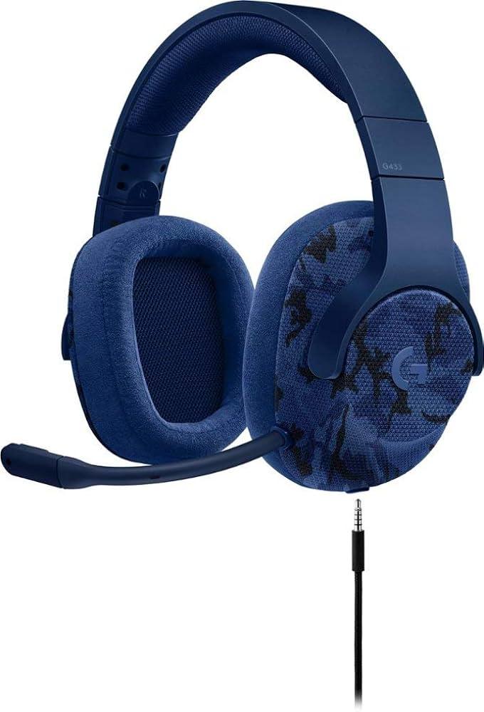 Logitech G433 7.1 Wired Surround Gaming Headphones, PRO-G 40mm Drivers, 4mm Cardioid Microphone, DTS Headphone:X 7.1 Sound, Lightweight Design, Detachable Mic, Blue | 981-000687 BLUE CAMO OneCart