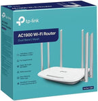 TP Link Archer C86 AC1900 Wireless MU-MIMO Wi-Fi Router, Dual-Band, 2.4GHz (600Mbps) & 5GHz (1300Mbps), 3x3 MU-MIMO, One Mesh Supported, Beamforming, 6x Antennas, White | Archer C86