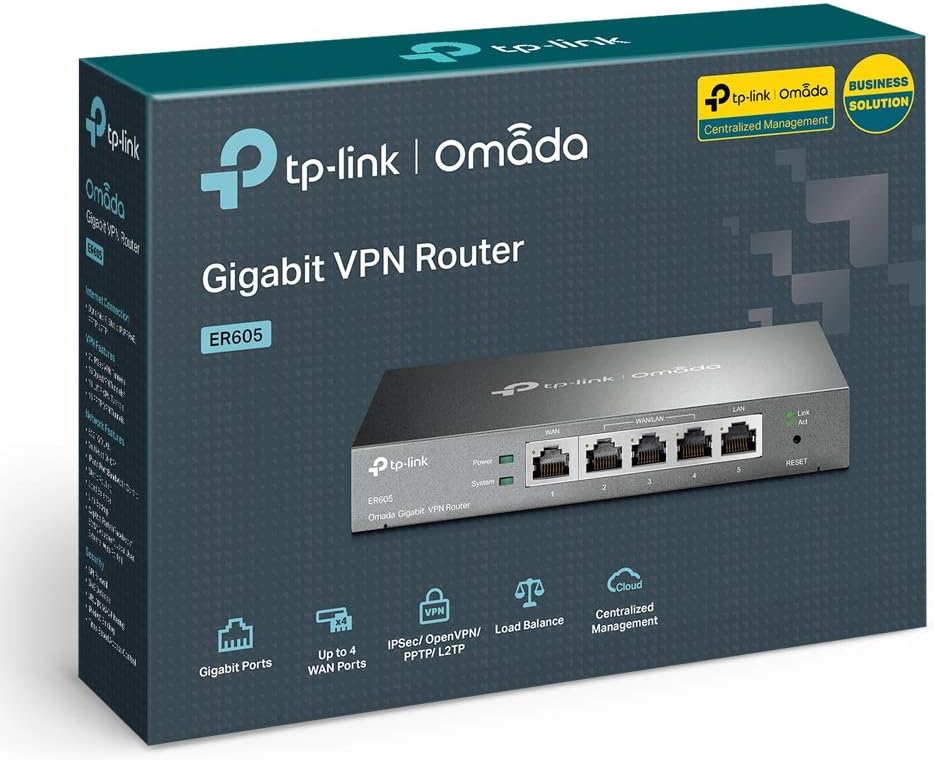 TP-Link ER605 Omada Gigabit VPN Router Centralized Management, 3 WAN Ports, Advanced VPN, SDN Integration | TL-R605 OneCart