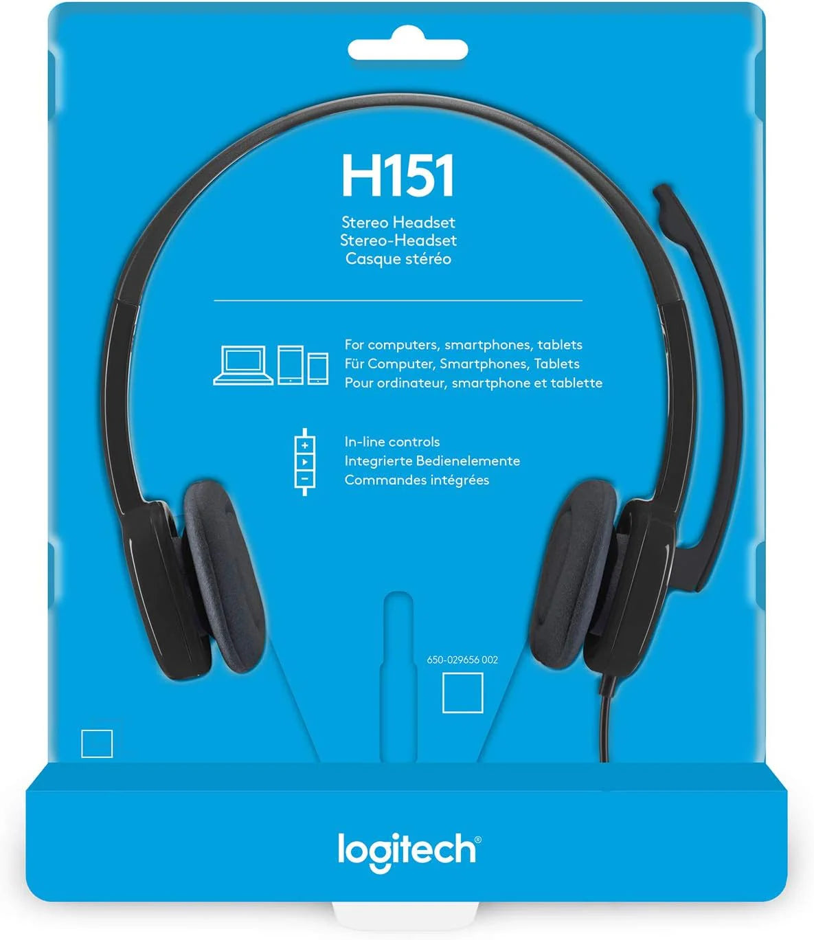 Logitech H151 Lightweight Adjustable Stereo Headset with 3.5mm Jack, Noise-Reducing Microphone, Over-Ear Cushions, PC/Mac/Laptop Compatible OneCart