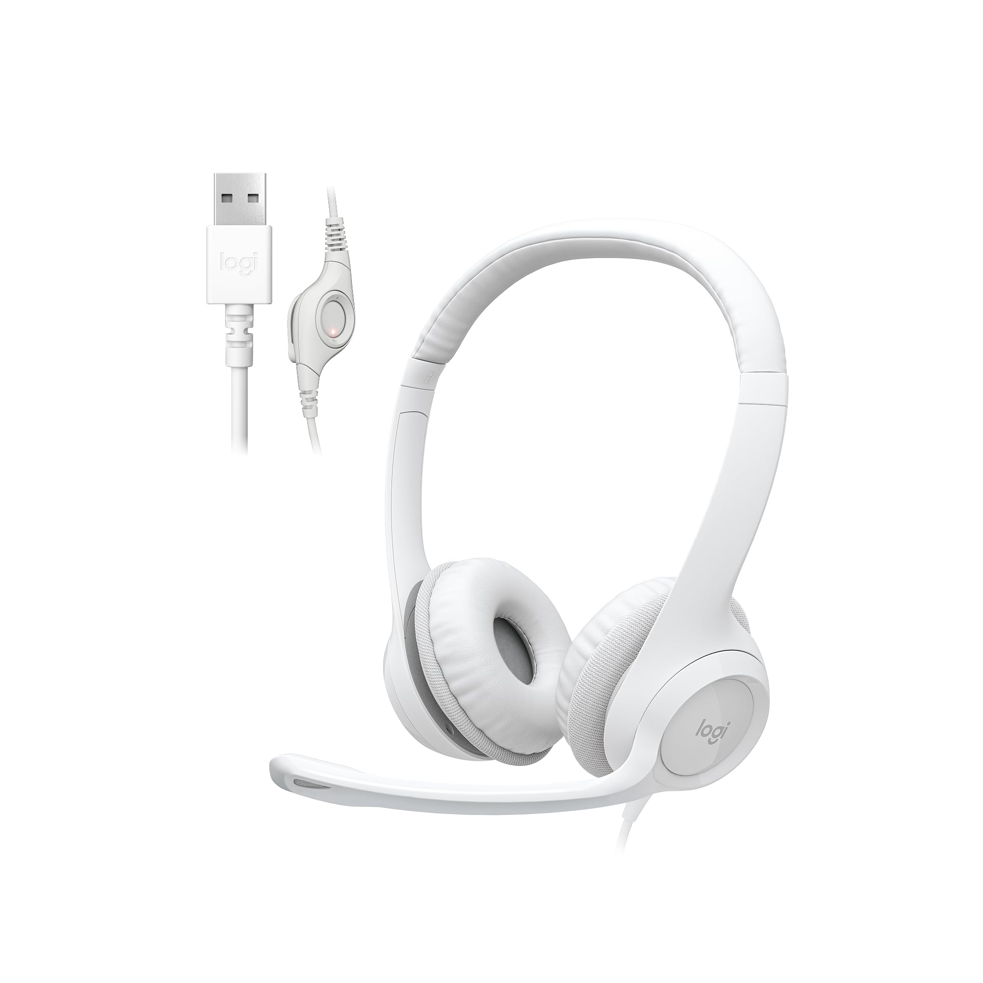 Logitech H390 Gaming Headphones, Wired USB Headset with Microphone for PC, Noise Cancelling Mic for Video Meetings, Music, and Gaming – Off White OneCart