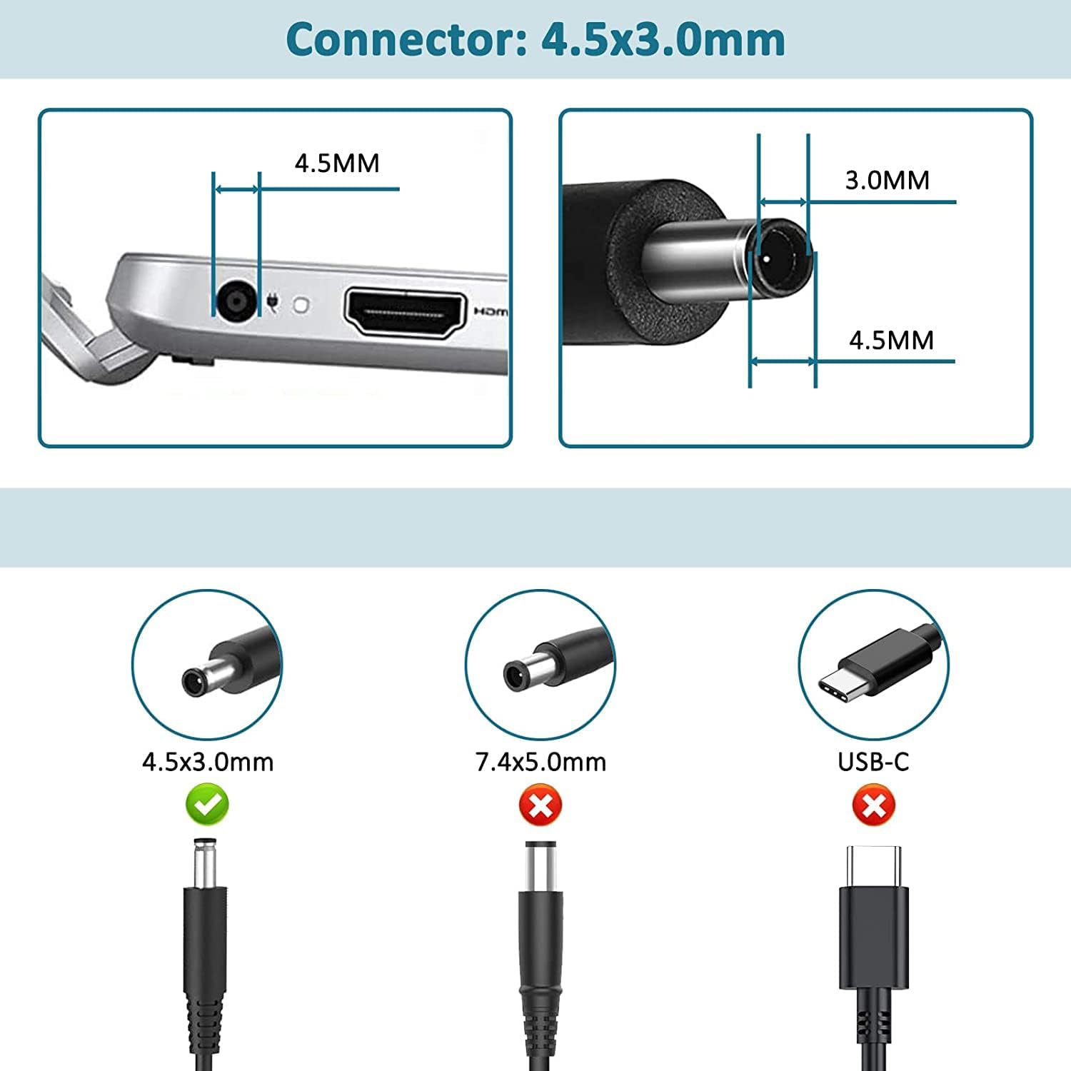 45W Dell Laptop charger for Dell Inspiron Latitude XPS Vostro Laptop AC Replacement Adapter CDF57 0CDF57 19.5V 2.31A Laptop Charger JS Bazar