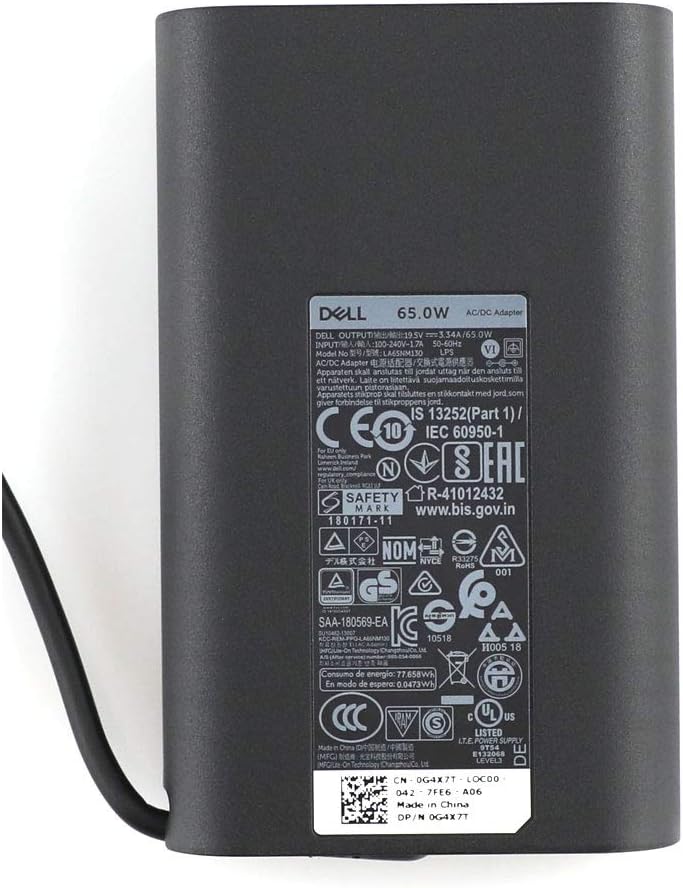 65W Original Dell Laptop charger for Dell Latitude 3440 E5440 E5470 7480 E6540 E7440 7290 5490 5590 5290 19.5V 3.34A Laptop Charger JS Bazar