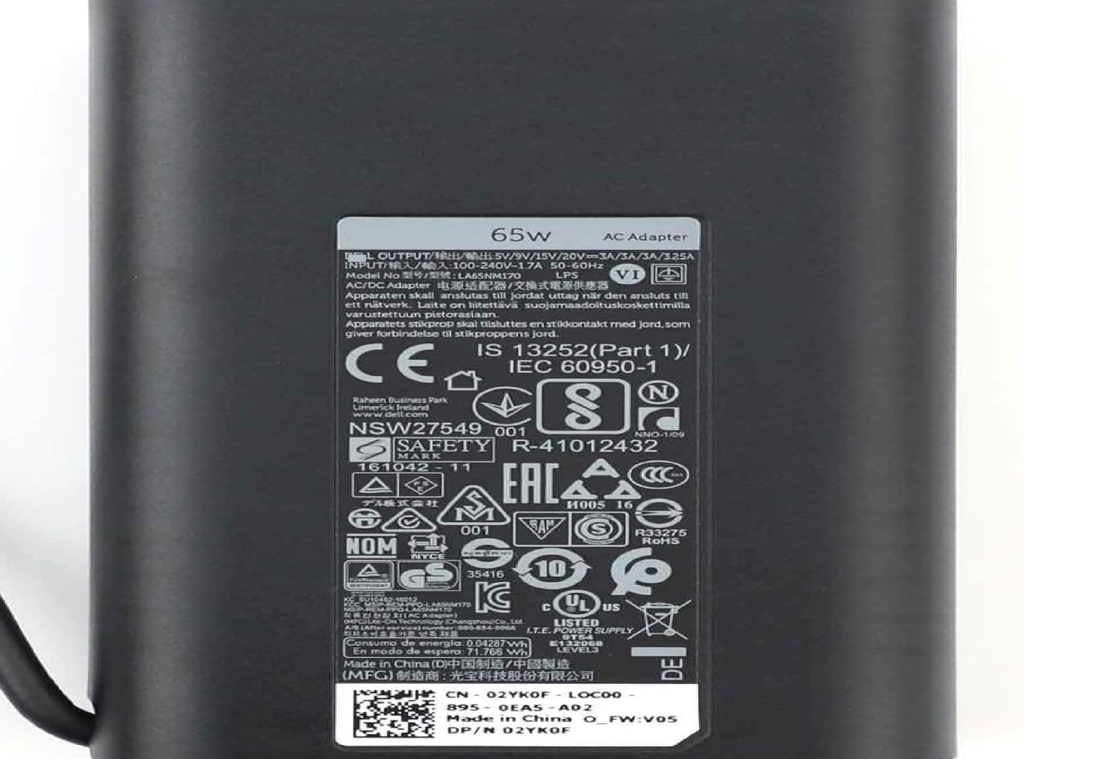 65W Dell Laptop charger for Dell Latitude 14 3440 3450 3460 3470 3480 5480 7480, Inspiron 15-3521 3540 3550 3580 5567 5580 Laptop Charger JS Bazar
