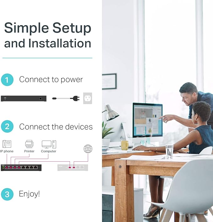 TP-Link TL-SG1008MP 8-Port Gigabit Desktop &amp; Rackmount Switch with 8-Port PoE+ | 126W High-Power PoE Budget, Unmanaged Plug-and-Play Design, Metal Housing, Ideal for CCTV, Access Points, VoIP, Small Business and Enterprise Networks OneCart