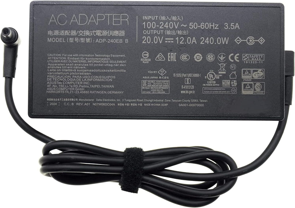 240W Asus Laptop Charger for Asus ROG Zephyrus S15 GX502LWS 20V 12A AC Adapter ADP-240EB B JS Bazar