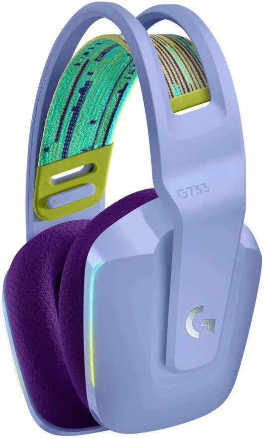 Logitech G733 LightSpeed Wireless RGB Gaming Headset, DTS Headphone:X 2.0, 16.8 Million RGB Colors, Lightweight Comfort, White | 981-000883 lilac OneCart