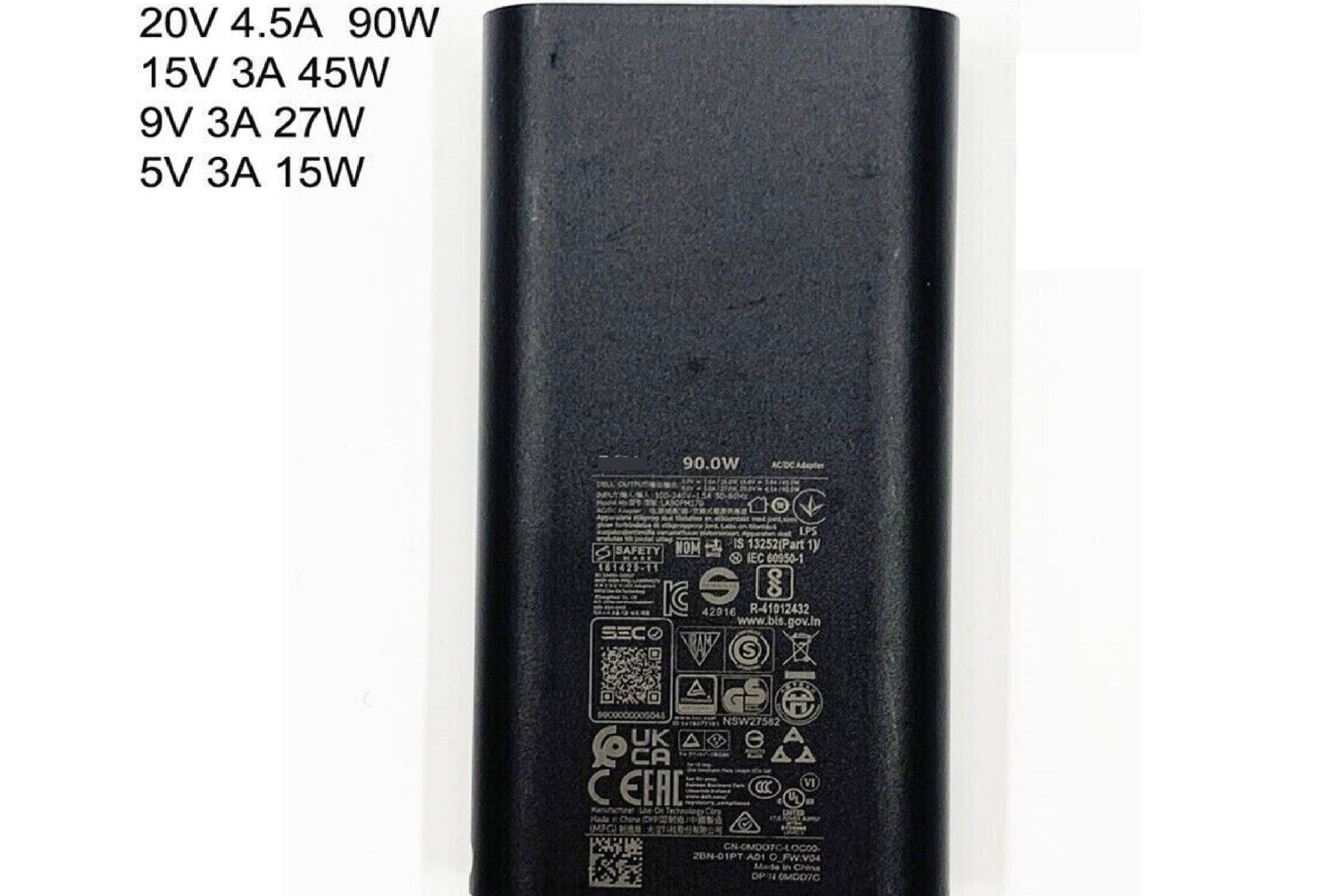 Dell 90W 20V 4.5A USB Type C Thunderbolt 3 Dell Laptop charger Laptop Charger JS Bazar