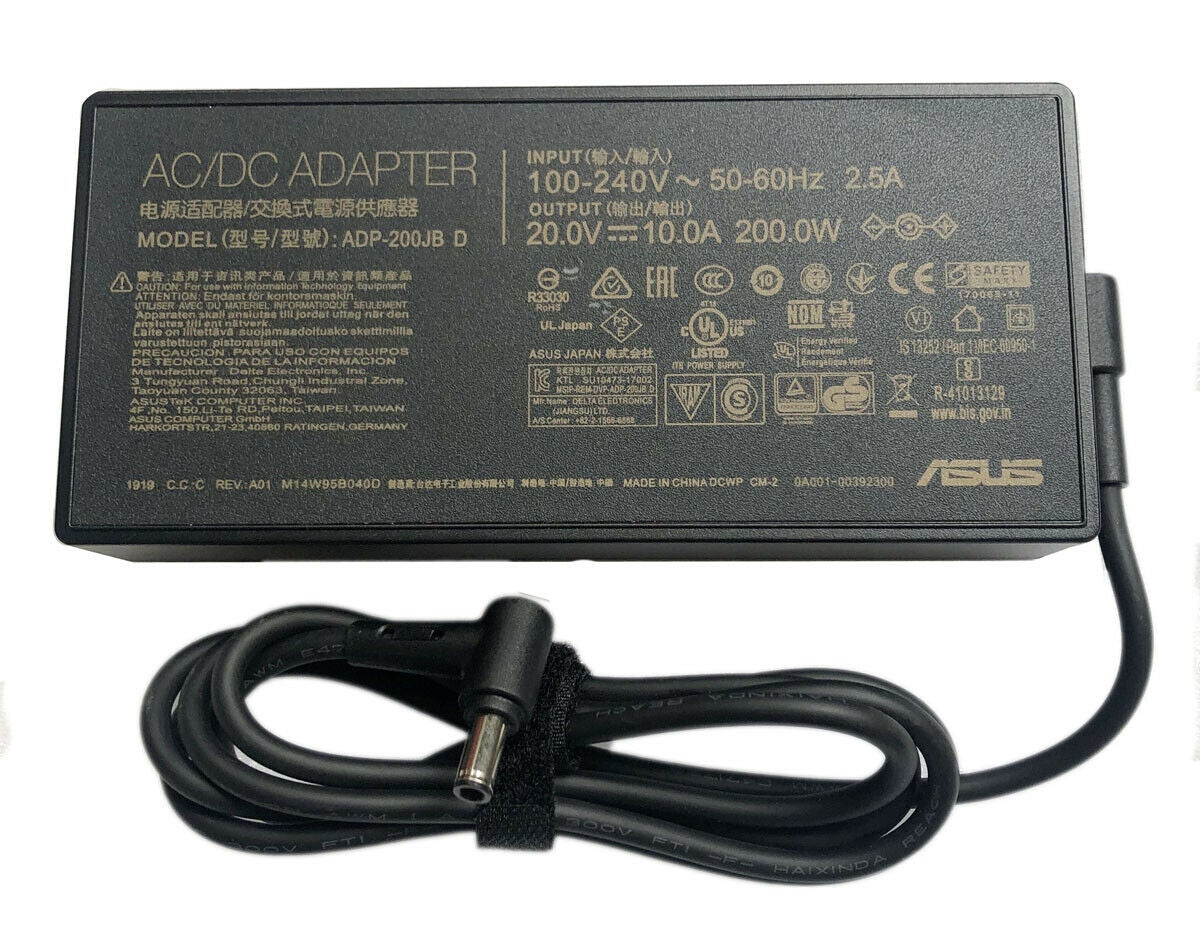 Original Asus Charger for Asus ROG Zephyrus G15 GA503QS GA503QR, G513QC-HN008T Asus Laptop Adapter ADP-200JB D 20V 10A 200W JS Bazar