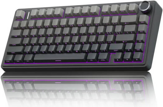 AULA F75 Pro Gasket Wireless 75% Mechanical Keyboard – 80 Keys Compact Design, Reaper Linear Switches, Hot Swappable, RGB Backlit, NKRO Anti-Ghosting, 1000Hz Polling Rate, 4000mAh Battery, Triple Mode (Bluetooth, 2.4GHz, USB-C) – Black | F75 Pro OneCart