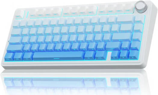 AULA F75 Pro Gasket Wireless 75% Mechanical Keyboard – 80 Keys Compact Layout, Seiya Mechanical Switches, Hot Swappable, RGB Backlit, NKRO Anti-Ghosting, 1000Hz Polling Rate, 4000mAh Battery, Tri-Mode (Bluetooth, 2.4GHz, USB-C) – Blue | F75 Pro OneCart