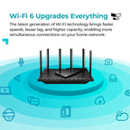 TP-Link Archer AX72 WiFi 6 Gigabit Router – Dual-Band 2.4GHz &amp; 5GHz, Up to 5400 Mbps, 4×4 MU-MIMO, Beamforming, 6 Antennas, USB 3.0, OFDMA, WPA3 Security, Black