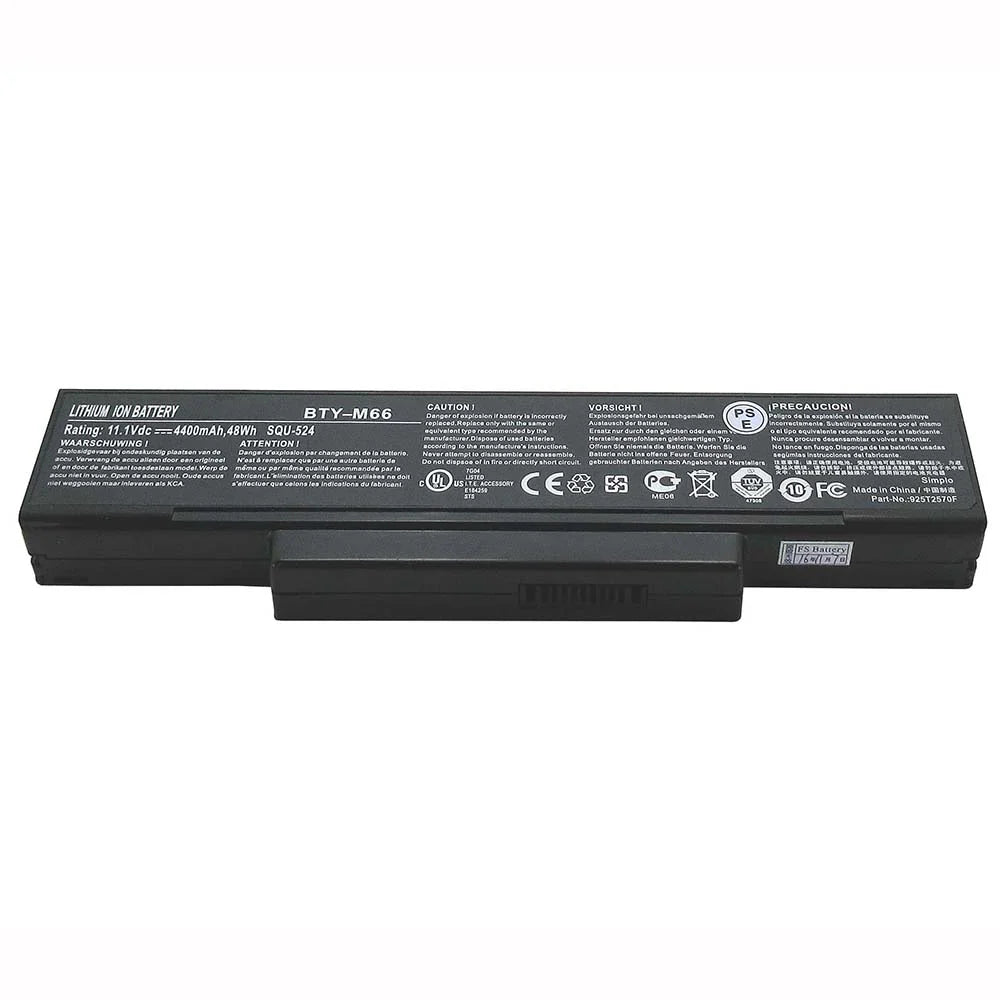 BTY-M66 MSI CLEVO Advent 5401,Advent 7093,Advent 7107,Advent 7111,Advent 8315,ERC430 Laptop Battery OneCart