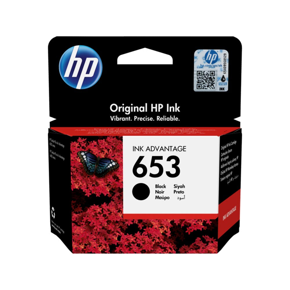 HP 653 Black Original Ink Advantage Cartridge | 3YM75AE BHL Genuine HP Ink for Crisp and Reliable Printing OneCart