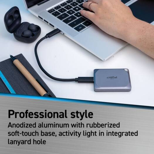 Crucial X9 Pro 1TB Portable External SSD – USB-C 3.2 Gen2, Up to 1050MB/s Read &amp; Write, Space Gray OneCart