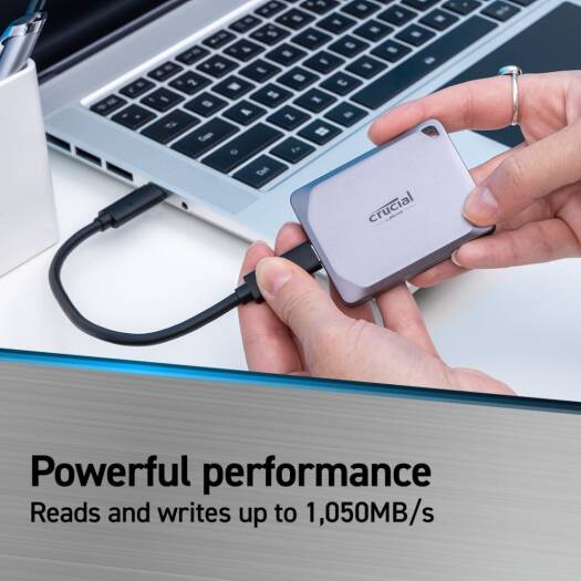Crucial X9 Pro 1TB Portable External SSD – USB-C 3.2 Gen2, Up to 1050MB/s Read &amp; Write, Space Gray OneCart