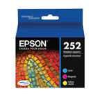 Epson 252 Ink Cartridge 3-Pack DURABrite Ultra Standard Capacity, Cyan/Magenta/Yellow, High-Quality Ink for Epson WorkForce Printers | T252520 OneCart