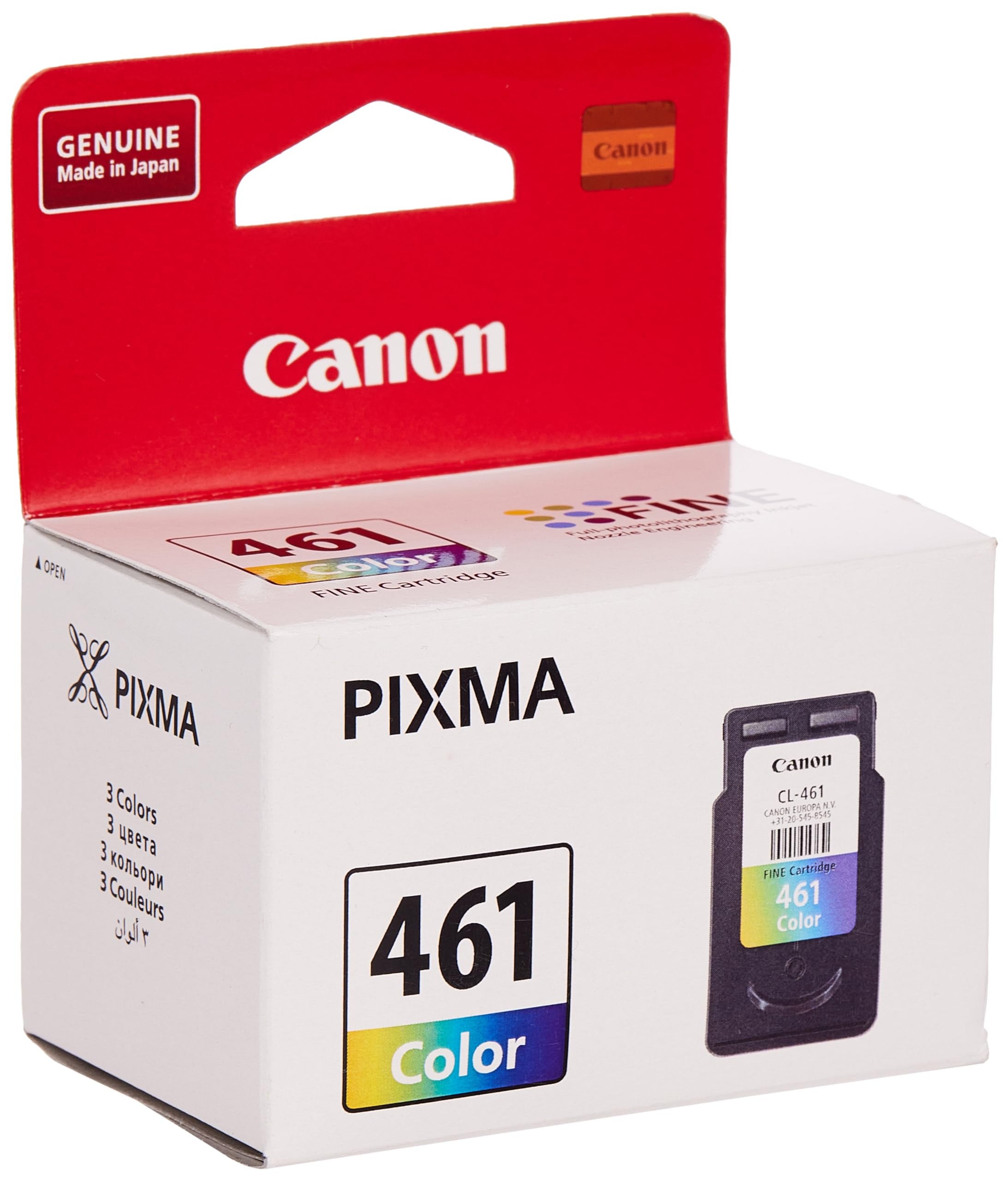 Canon CL-461 Color Ink Cartridge Genuine Standard Yield Tri-Color Inkjet Cartridge for Canon PIXMA Series Printers | CL-461 OneCart