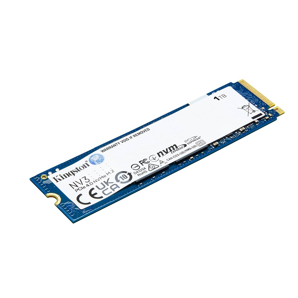 Kingston NV3 1TB PCIe 4.0 NVMe Internal SSD – M.2 2280, 6000MB/s Read, 4000MB/s Write, 3D NAND, 320 TBW | SNV3S/1000G OneCart