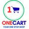 Logo of ONECART with a shopping cart icon and text on a white background