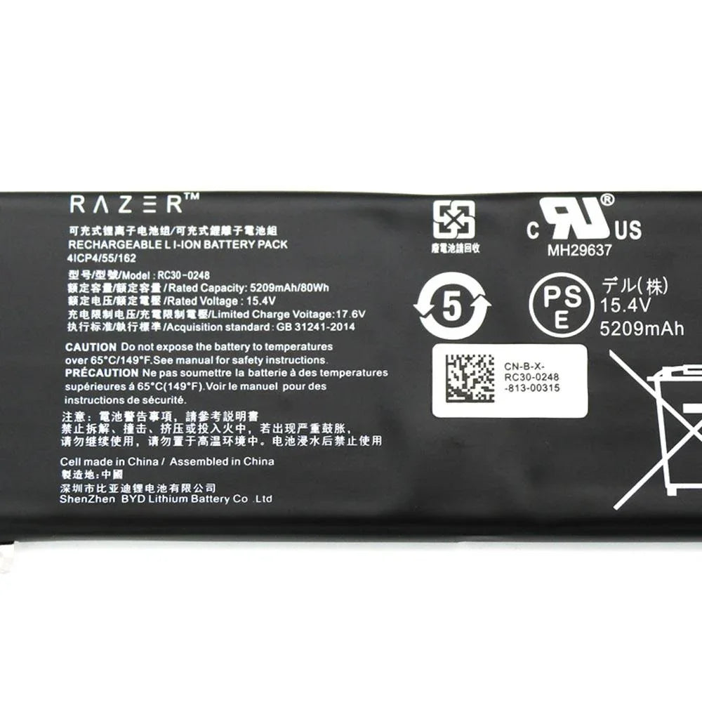 Genuine RC30-0248 Laptop Battery for Razer Blade 15 Advanced 2018 – Compatible with RZ09-02385, RZ09-02386, RZ09-02886, 4ICP4/55/162 OneCart