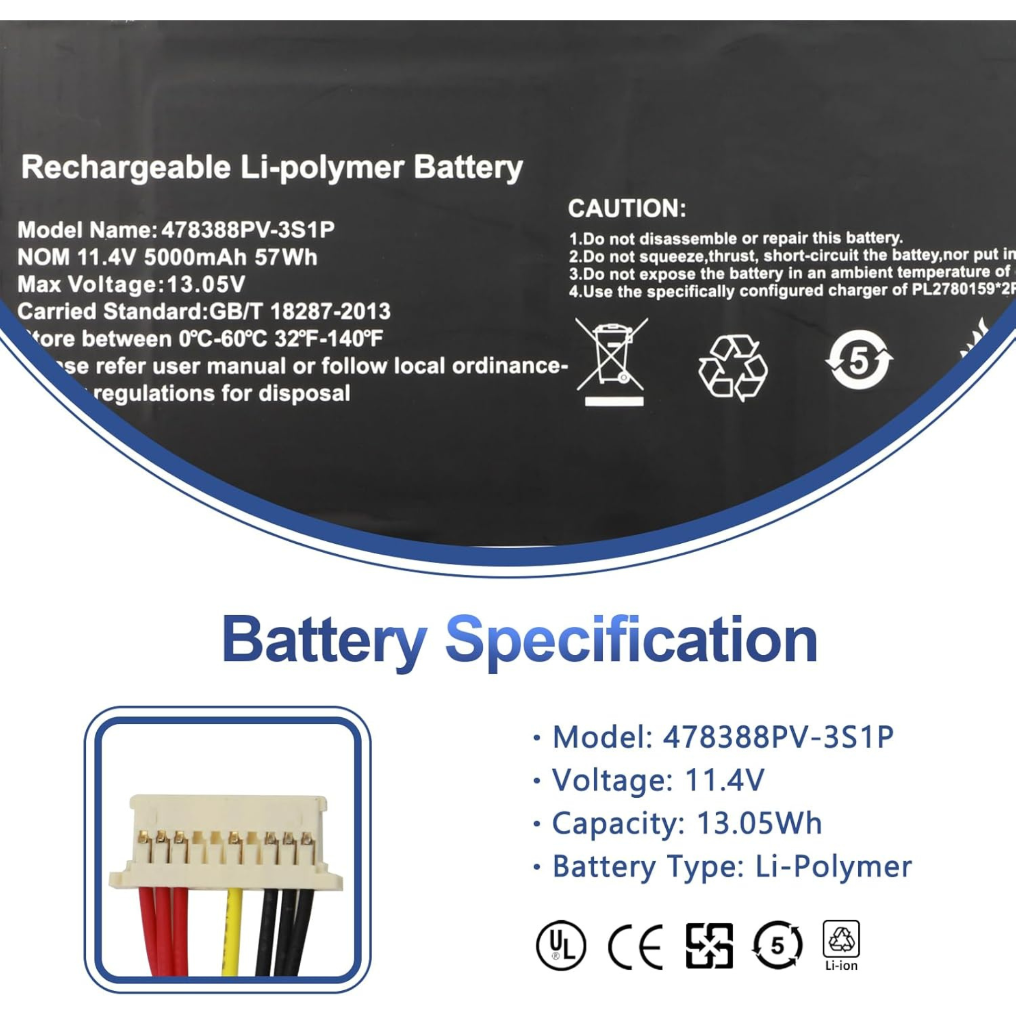 Original Razer Blade BETTY4 Laptop Battery – 11.4V 6160mAh, Genuine Replacement for Razer Blade 2016 V2 Series, 3ICP4/56/102-2 Tablet Battery OneCart
