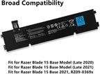 Razer Blade RC30-0351 Laptop Battery Compatible Replacement for Razer Blade RZ09-0369x, RZ09-0351 Series, RZ09-0351 9E11, 4ICP7/63/69 – 15.2V 60.8Wh High Performance Battery OneCart