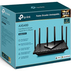 TP-Link Archer AX72 WiFi 6 Gigabit Router – Dual-Band 2.4GHz &amp; 5GHz, Up to 5400 Mbps, 4×4 MU-MIMO, Beamforming, 6 Antennas, USB 3.0, OFDMA, WPA3 Security, Black
