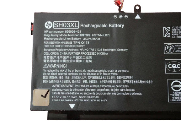 Original SH03XL Laptop battery for HP Spectre x360 Convertible PC 13 13-AC033DX SH03057XL OneCart