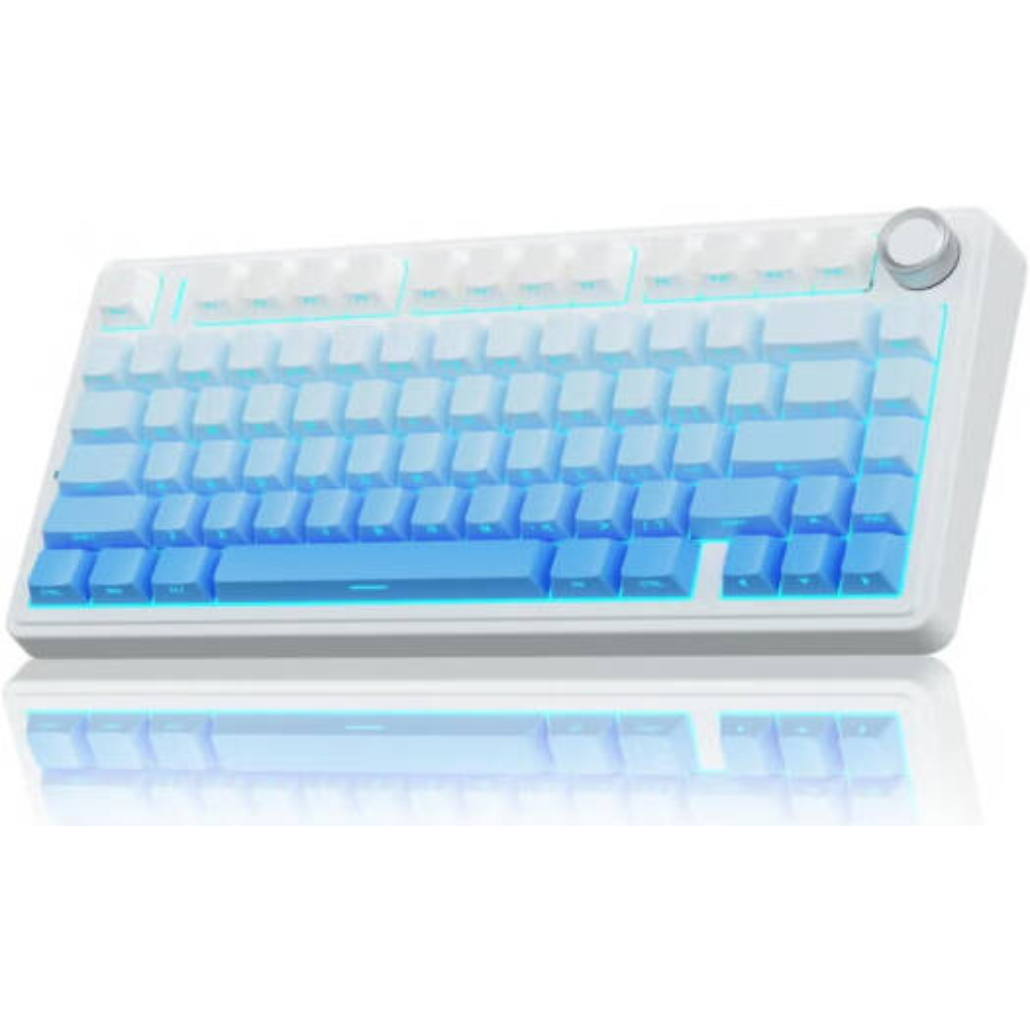 AULA F75 Pro Gasket Wireless 75% Mechanical Keyboard 80 Keys Compact Layout, Seiya Mechanical Switches, Hot Swappable, RGB Backlit, NKRO Anti-Ghosting, 1000Hz Polling Rate, 4000mAh Battery, Tri-Mode (Bluetooth, 2.4GHz, USB-C) Blue | F75 Pro OneCart